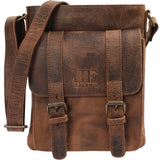 kleine Herrentasche Umhängetasche Freizeittasche Leder vintage braun LE3035