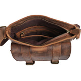 kleine Herrentasche Umhängetasche Freizeittasche Leder vintage braun LE3035