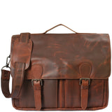 Messenger Bag Collegetasche DIN A4 Aktentasche Leder braun LE3029