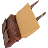 Messenger Bag Collegetasche DIN A4 Aktentasche Leder braun LE3029