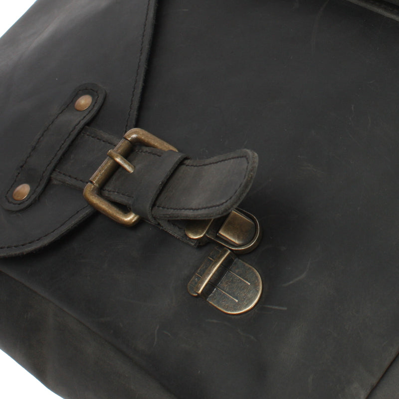 Messenger Bag Collegetasche DIN A4 Kuriertasche Leder grau LE3032
