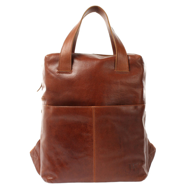 wanderrucksack braun mittlerer Rucksack Lederrucksack Freizeitrucksack Damen Herren Leder b – LECONI.DE