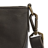 Schultertasche Damentasche DIN A4 Leder dunkelgrau LE0071