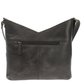 Damentasche Umhängetasche Handtasche Leder dunkelgrau LE0065