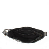 Damentasche Umhängetasche Handtasche Leder dunkelgrau LE0065