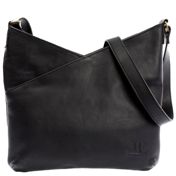 B-Ware Damentasche Umhängetasche Handtasche Leder schwarz LE0065