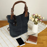Schultertasche Henkeltasche Shopper Damentasche Veloursleder Leder anthrazit LE0054