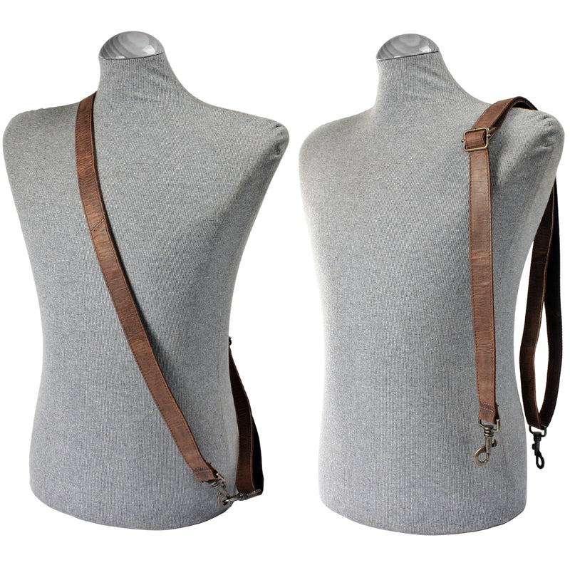 Trageriemen Gurt Schulterriemen Leder braun 175cm LEC-R5