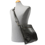 Umhängetasche Ledertasche Damen Schultertasche Leder dunkelgrau LE3073