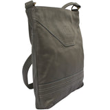 Umhängetasche Ledertasche Damen Schultertasche Leder grau-oliv LE0066