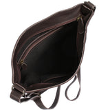 Umhängetasche Ledertasche Damen Schultertasche Rindsleder dunkelbraun LE0066
