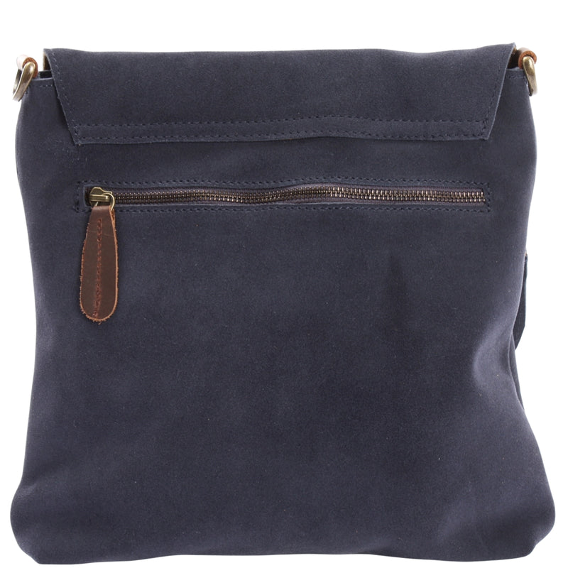 Umhängetasche Damentasche Wildleder Leder indigo blau LE3027