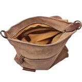 Umhängetasche Ledertasche Damen Schultertasche Wildleder taupe LE3027