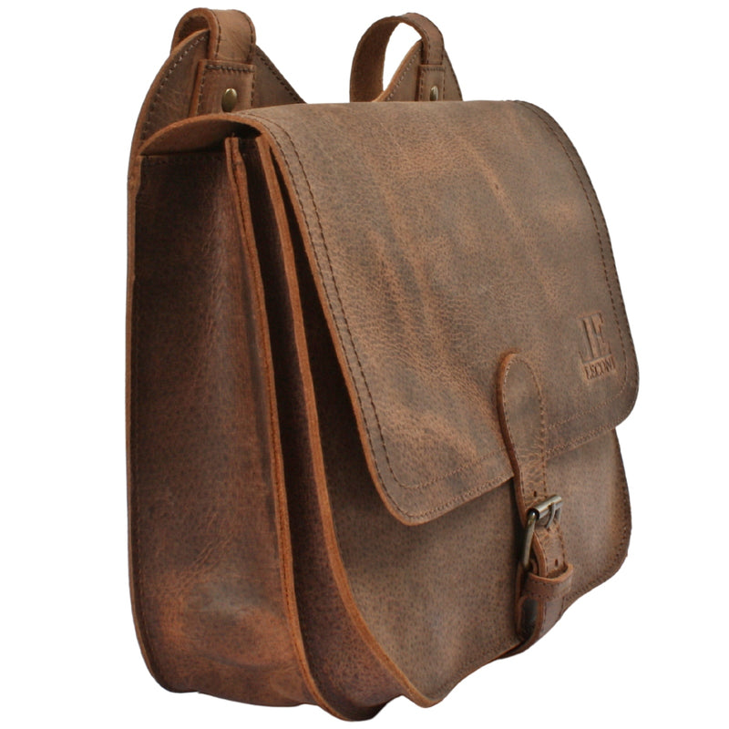 Umhängetasche Schultertasche Freizeittasche Büffelleder klein vintage braun LE3061