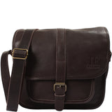 Umhängetasche Schultertasche Freizeittasche Rindsleder dunkelbraun LE3085