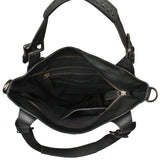 Umhängetasche Schultertasche Henkeltasche Damentasche Leder schwarz LE0054