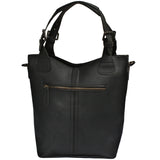 Umhängetasche Schultertasche Henkeltasche Damentasche Leder schwarz LE0054