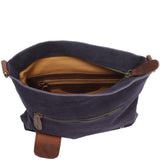Umhängetasche Damentasche Wildleder Leder dunkelblau navy LE3027