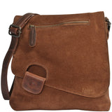 Umhängetasche Ledertasche Damen Schultertasche Wildleder braun LE3027