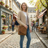 Umhängetasche Ledertasche Damen Schultertasche Wildleder braun LE3027