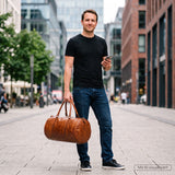 Weekender Reisetasche Sporttasche Leder 53cm cognac LE2004