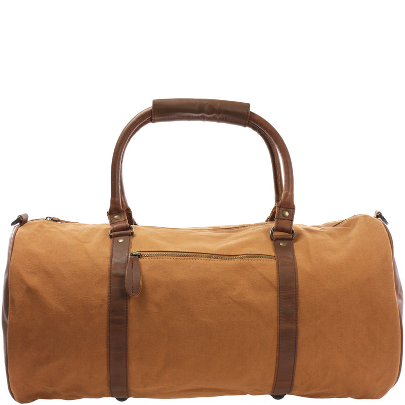 Weekender Reisetasche Sporttasche vintage Leder Canvas cognac LE2004