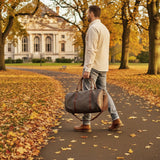 Weekender Reisetasche Sporttasche vintage Leder Canvas 53cm grau LE2004