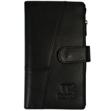 große Geldbörse Damen Portemonnaie Leder schwarz LE9017