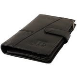 große Geldbörse Damen Portemonnaie Leder schwarz LE9017