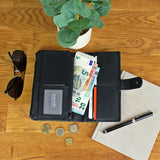 große Geldbörse Damen Portemonnaie Leder schwarz LE9017