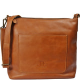 große Umhängetasche Schultertasche Damentasche Ledertasche Leder cognac LE0079