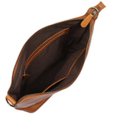 große Umhängetasche Schultertasche Damentasche Ledertasche Leder cognac LE0079