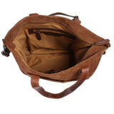 großer Shopper Schultertasche Damen XL Ledertasche Veloursleder braun LE0077