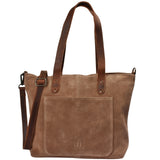großer Shopper Schultertasche Damen XL Ledertasche Veloursleder taupe LE0077