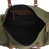 großer Weekender Reisetasche Sporttasche Leder Canvas grün LE2026