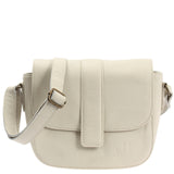 kleine Schultertasche Umhängetasche Damentasche Leder beige LE0074