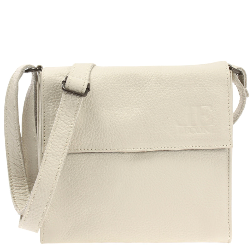 kleine Schultertasche Umhängetasche Damentasche Leder beige LE3082