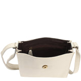 kleine Schultertasche Umhängetasche Damentasche Leder beige LE3082