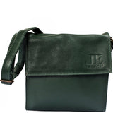 kleine Schultertasche Umhängetasche Damentasche Leder dunkelgrün-moos LE3082