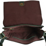 kleine Schultertasche Umhängetasche Damentasche Leder dunkelgrün-moos LE3082