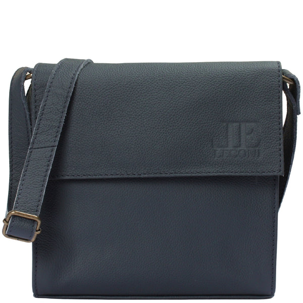 kleine Schultertasche Umhängetasche Damentasche Leder navy LE3082