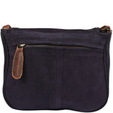 kleine Umhängetasche Ledertasche Damen Schultertasche Veloursleder dunkelblau - navy LE3047