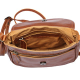 kleine Umhängetasche Ledertasche Damentasche Schultertasche Leder cognac LE3047