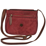 kleine Umhängetasche Ledertasche Damentasche Schultertasche Veloursleder bordeaux LE3047