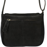 kleine Umhängetasche Ledertasche Damentasche Schultertasche Veloursleder schwarz LE3047