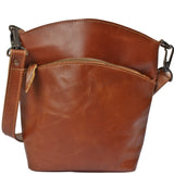kleine Umhängetasche Schultertasche Freizeittasche Leder cognac LE3049