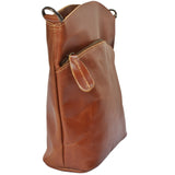 kleine Umhängetasche Schultertasche Freizeittasche Leder cognac LE3049