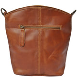 kleine Umhängetasche Schultertasche Freizeittasche Leder cognac LE3049