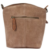 kleine Umhängetasche Schultertasche Freizeittasche Wildleder taupe LE3049