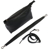 handliche Umhängetasche Damen Schultertasche Handtasche Leder schwarz LE0076